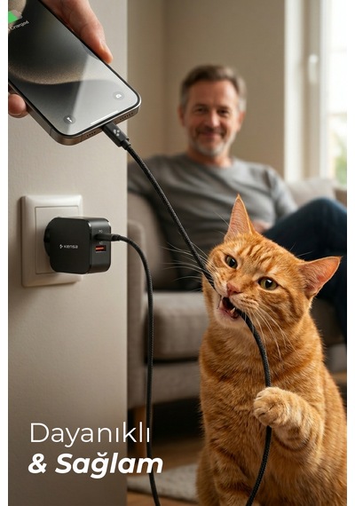50w Çift Portlu Usb-c Girişli Akıllı Hızlı Şarj Adaptör Kablo Seti - Pd Ve Qc Destekli