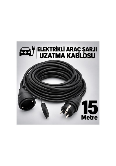 Elektrikli Araç Şarj Cihazları İçin Uzatma Kablosu 3x2.5mm %100 Tam Bakır 15 Metre