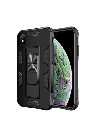 Apple Uyumlu iPhone XS Max 6.5 Kılıf Zore Volve Kapak-Siyah