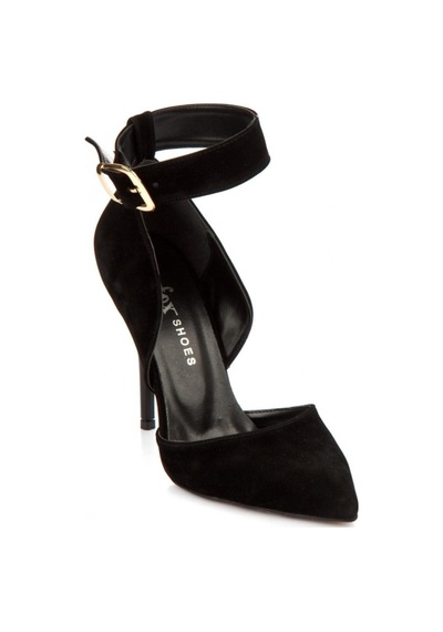 Fox Shoes Siyah Süet Kadın Topuklu Ayakkabı K654073302 Siyah