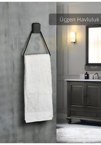 Jet's Home Üçgen Havluluk Paslanmaz Çelik Banyo Havluluk Düzenleyici Siyah Siyah