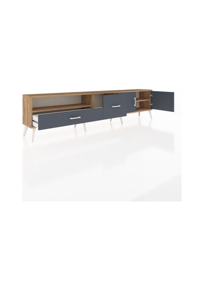 Arges Tv Ünitesi 2 Raflı 2 Çekmeceli 2 Kapaklı 220x30x51 Çam-antrasit Antrasıt/antrasıt - Atlas Çam Arges Tv Ünitesi 2 Raflı 2 Çekmeceli 2 Kapaklı 220x30x51 Çam-antrasit Antrasıt/antrasıt - Atlas Çam