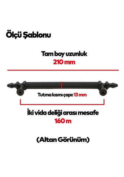 Zirve Kulp Siyah 160 Mm Plastik Siyah Siyah