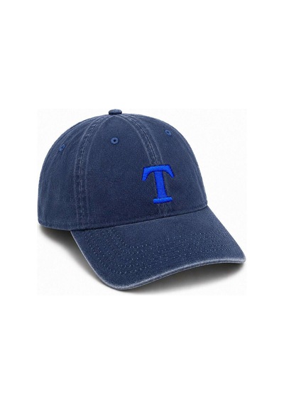 Tesbihane Unisex Vintage Beyzbol Şapkası - İsme Özel Harf Nakışlı - Eskitme Kumaş - Metal Tokalı Lacivert
