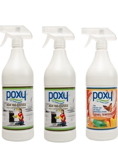 Poxy Ağır Yağ Çözücü 2 x 1 L + Genel Temizlik 1 L