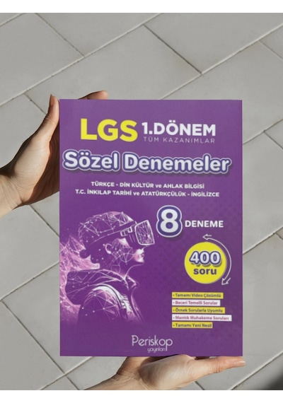 Lgs 1.dönem Tüm Kazanımlar Sözel Denemeler 8 Deneme+400 Soru
