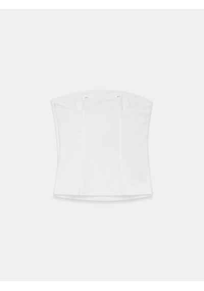 Dilvin 50760 Düğmeli Bandeau Büstiyer-beyaz