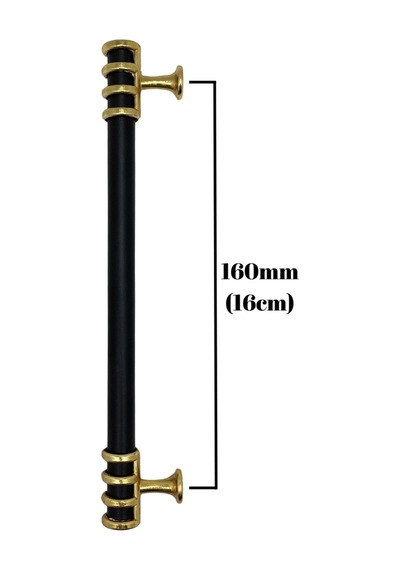 Detay Boru Siyah Altın Dolap Kulpu Mobilya Ve Mutfak Dolap Kulpu Siyah - Altın 160mm 1 Adet Siyah Altın