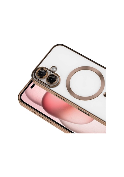 Apple Uyumlu iPhone 17 İçin Magsafe İle Kılıf Kamera Lensli Korumalı Şeffaf Silikon Kapak Desert Titanyum