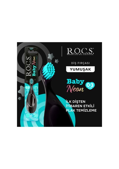 R.o.c.s. Baby Neon 0-3 Yaş Için Ekstra Yumuşak Diş Fırçası - Turkuaz