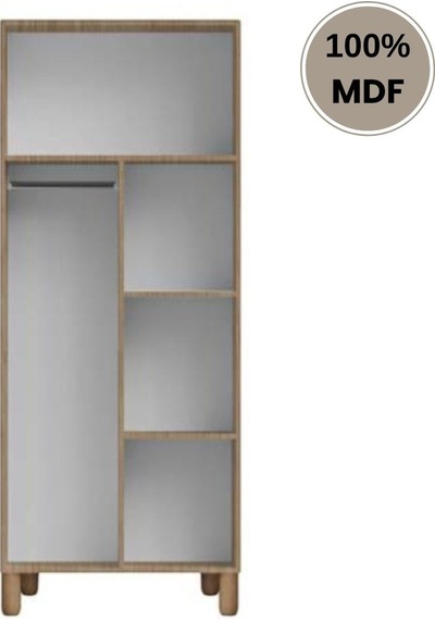 Ladin 2 Kapak Mdf Ayaklı Tasarım Gardırop Rota