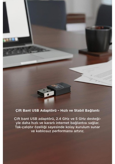 Mini Wifi Adaptör Usb 2.0 600 Mbps Kablosuz Alıcı Yd48 Siyah