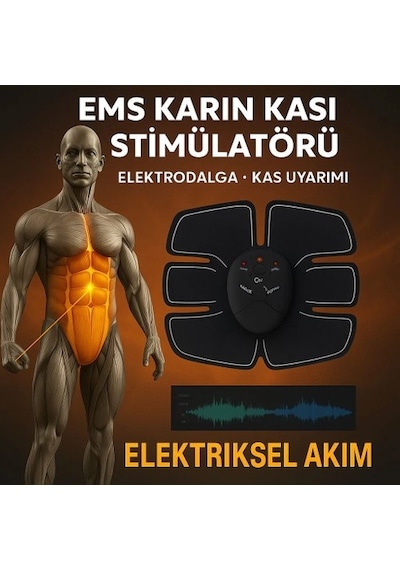 Ems Kas Yapma Ve Yağ Yakma Cihazı Titreşimli 2025 Orijinal Spor Aleti Beyaz - Siyah