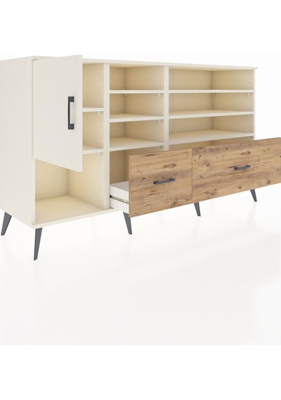 Hyperion Konsol 8 Raflı 2 Çekmeceli Tek Kapaklı 176x44x99 Aytaşı Aytaşı-aytaşı/çam Hyperion Konsol 8 Raflı 2 Çekmeceli Tek Kapaklı 176x44x99 Aytaşı Aytaşı-aytaşı/çam