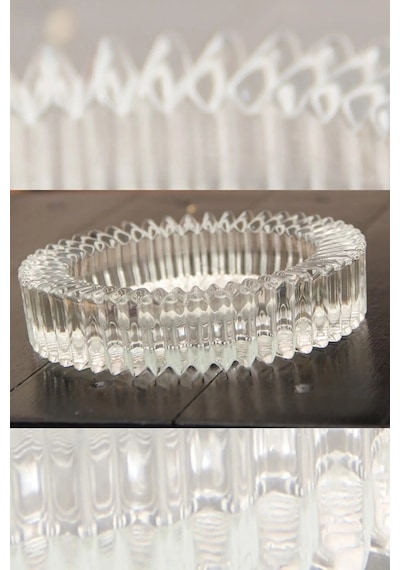Kristal Lüks Cam Küllük 14cm Cam Beyaz Yuvarlak