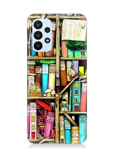 Samsung Galaxy A73 Uyumlu Kitaplık Ve Raflar Books Shelf Desenli Silikon Kılıf