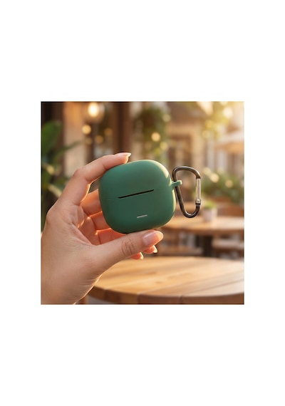 Xiaomi Redmi Buds 6 Lite Kılıf Askı Aparatlı Mat Silikon Koyu Yeşil