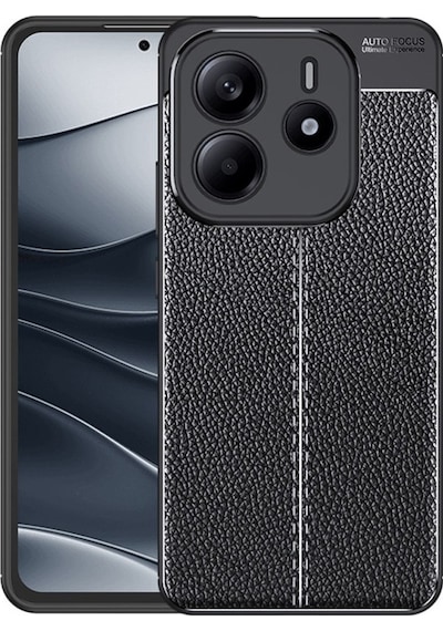 Adige Xiaomi Redmi Note 14 Kılıf Niss Deri Desen Silikon + Ekran Koruyucu