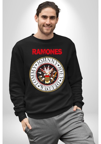 Ramones Punk Müzik Grubu Unisex Siyah Sweatshirt Siyah
