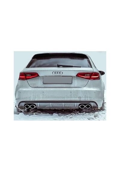 Audi A3 8v Hb S3 Difüzör Sağ Sol Çift Çıkış Parlak Siyah Difizör 2012-2016 Arka+bodykit+ek+karlık