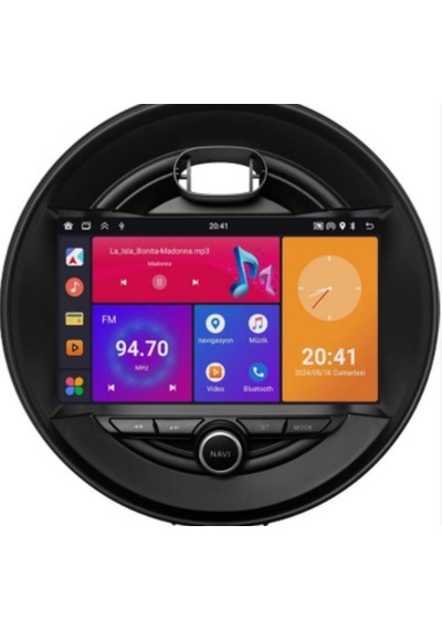 Foxus Mını Cooper Bmw Smart Mını 2015 2019 4gb Ram 64gb Hafıza Android Dokunmatik Ekran Oto Teyp - Carplay Wifi Gps Bluetooth Kamera Destekli Oem