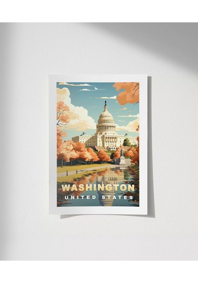 Çerçevesiz Poster Washington D.c. Capitol Sanatsal