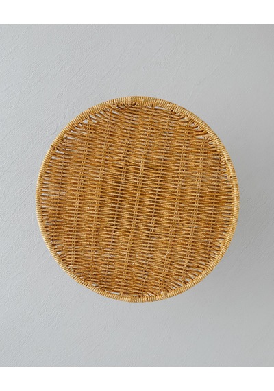 Wicker Plastik Rattan Kek Standı 30 Cm Açık Kahverengi Kahverengi