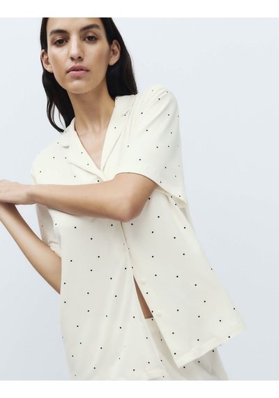 Marks & Spencer Desenli Pijama Takımı T37004643f Krem Mix