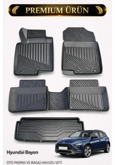 Hyundai Bayon 3d Oto Paspas Ve Bagaj Havuzu İkili Set
