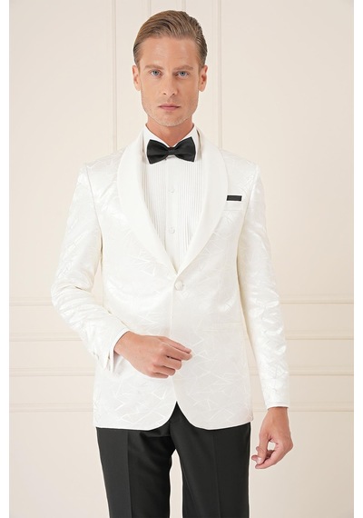 Efor Black 036 Slim Fit Saten Yaka Çift Yırtmaçlı Tek Düğmeli Krem Damatlık Smokin Ceket Krem Efor Black 036 Slim Fit Saten Yaka Çift Yırtmaçlı Tek Düğmeli Krem Damatlık Smokin Ceket Krem