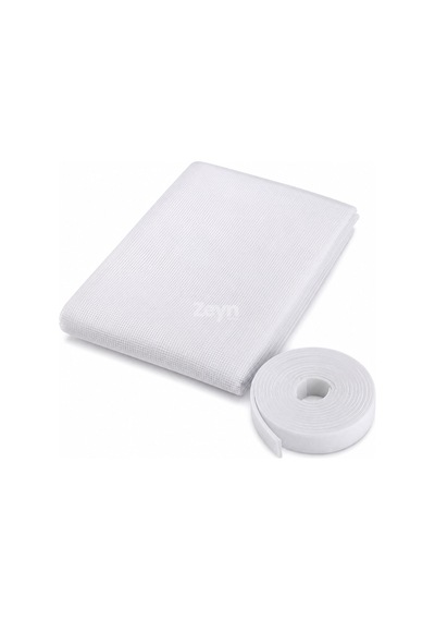 Flyblocker Tek Kanat Pencere Sinekliği 75x125 Cm Beyaz 4 Metre Çift Taraflı Cırt Bantlı Kolay Montaj