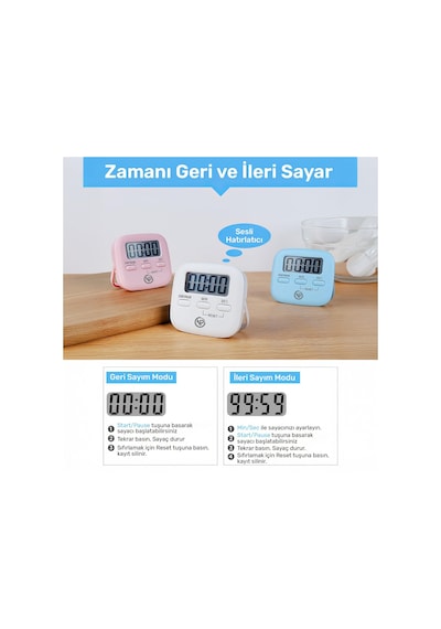 NPO NPT05M Mutfak,Ders,Yemek için 99:59dk Dijital Alarm Kronometre,Pomodoro Öğrenci Motivasyon Saati