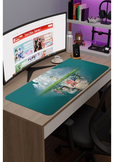 Spirited Away Kaymaz Dikişli Kauçuk Oyuncu Mousepad V5 - 90x40 Xxl Gaming Mouse Pad Fare Altlığı
