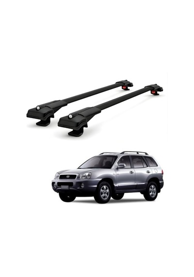 Hyundai Santa Fe Suv 2001-2006 İçin Ara Atkı Tavan Barı , Araç Üstü Ekipman Taşıma Barı Siyah 2 Adet