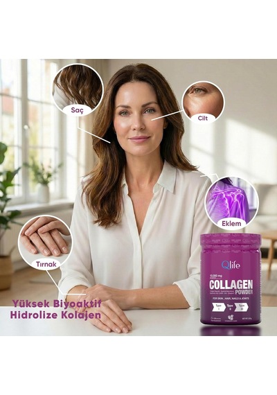 Collagen Powder Hidrolize Kollajen Tip 1-2-3 Kollajen Toz Form