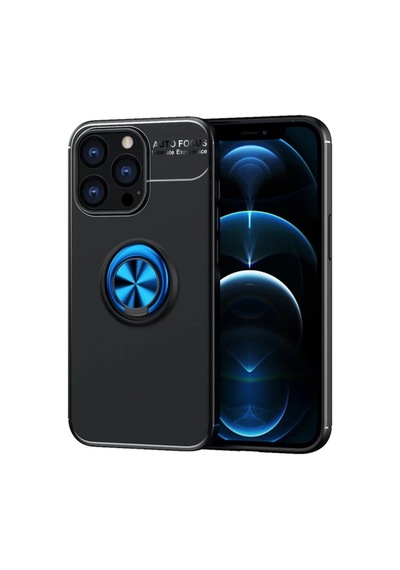 Apple İphone 13 Pro Max Kılıf Range Yüzüklü Silikon - Siyah-mavi 0.2M-Çok Renkli