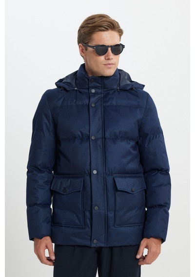 Ac&Co / Altınyıldız Classics Erkek Lacı Standart Fit Normal Kesim Kapüşonlu Kaban Lacivert Ac&Co / Altınyıldız Classics Erkek Lacı Standart Fit Normal Kesim Kapüşonlu Kaban Lacivert