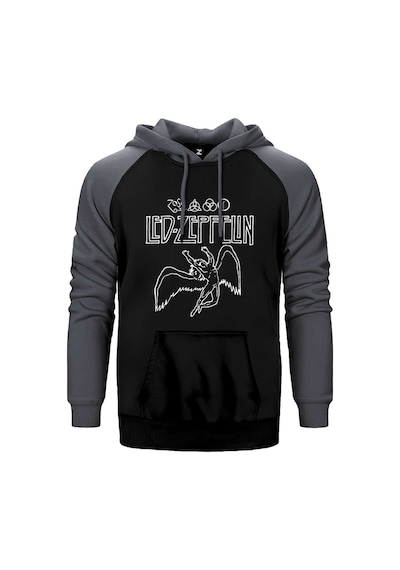 Led Zeppelin Zoso Icarus Gri Renk Reglan Kol Kapşonlu Sweatshirt Gri