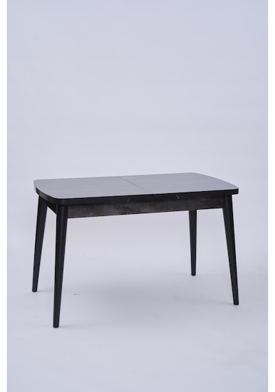 Nehir Polo Lak Panel Açılır Mutfak Masa Takımı 75x130cm Siyah