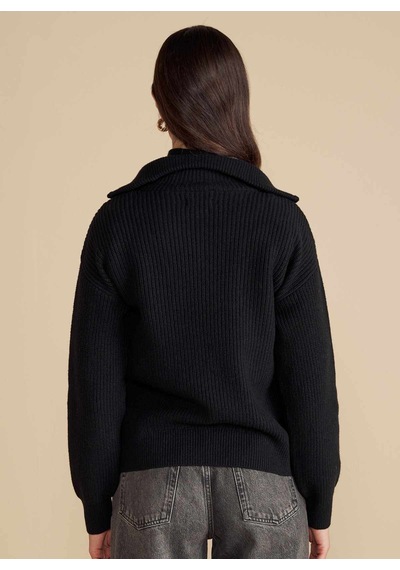 Brooks Brothers Siyah Kadın Bato Oversize Kazak