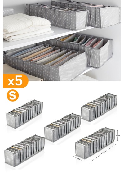 Serstil 5 Adet - 11 Gözlü Gri Benekli Çekmece Içi Düzenleyici Organizer Small Diğer