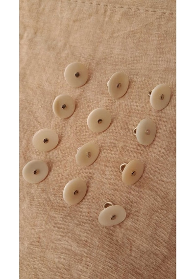 Doğal Hakiki Midye Kabugu Düğme -15 Mm 8 Adet