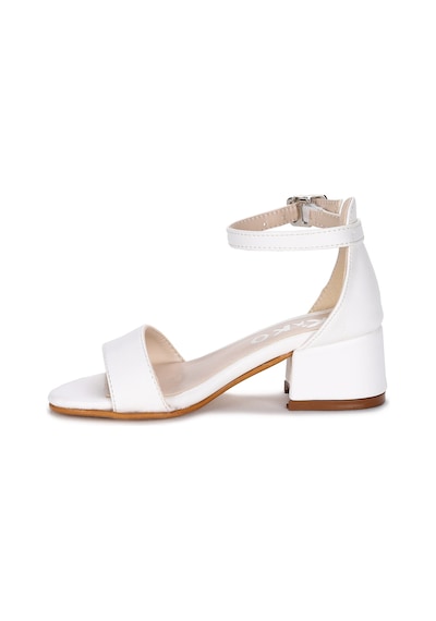 Kiko Kids Sheila Cilt Günlük Kız Çocuk 4 Cm Topuklu Sandalet Abiye Ayakkabı Sedef