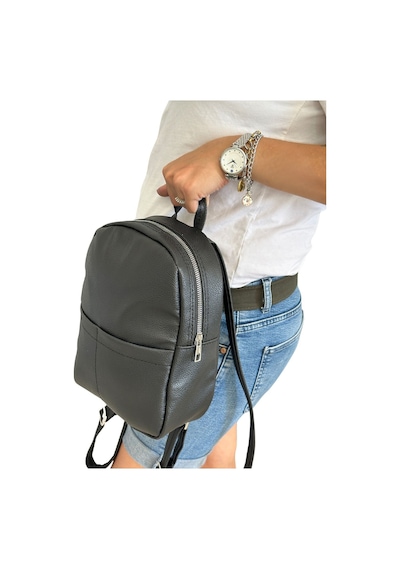 Mini Kadın Sırt Çantası-siyah Suni Deri-vip Home Bags Siyah