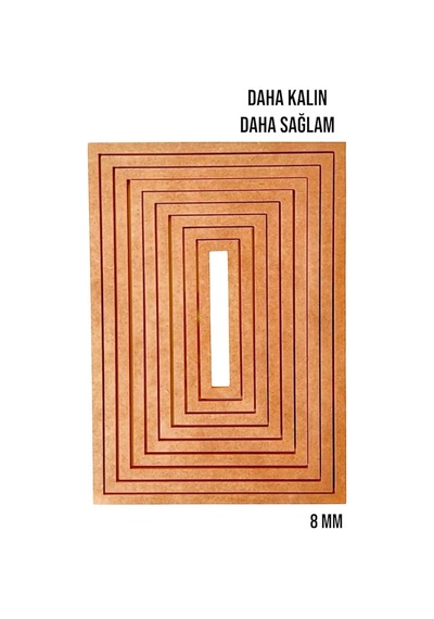 9'lu Dikdörtgen Ham Mdf, 8mm Kalınlık, 30 Cm Kasnak, Boyanabilir Vidasız Kasnak, Makrome Halkası