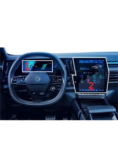 Renault Austral 2025 Hayalet Gösterge Ve Navigasyon Multimedya Uyumlu Set Nano Ekran Koruyucu