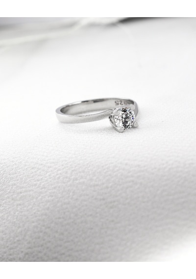 Brezza Lusso Jewelry Swarovski Zirconia Taşlı Tektaş Zarafet Kadın Yüzük 14