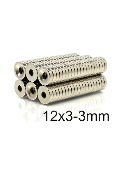 12X3-3Mm Havşa Delikli Neodyum Güçlü Mıknatıs - Neodim Magnet