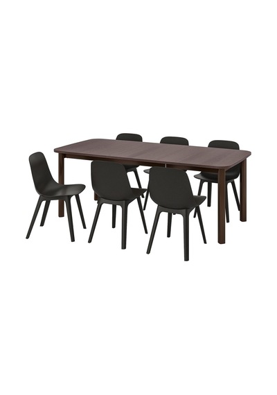 Yemek Masası Takımı, Kahverengi-antrasit, 6 Sandalyeli, Açılabilir Gri Yemek Masası Takımı, Kahverengi-antrasit, 6 Sandalyeli, Açılabilir Gri