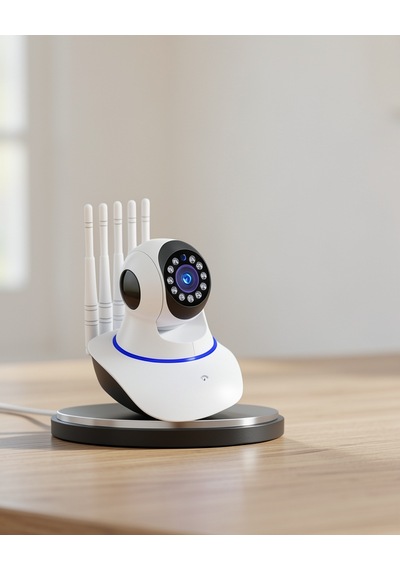 Motorlu Wifi Kamera, 5 Antenli 1080p Led Aydınlatmalı Sensörlü